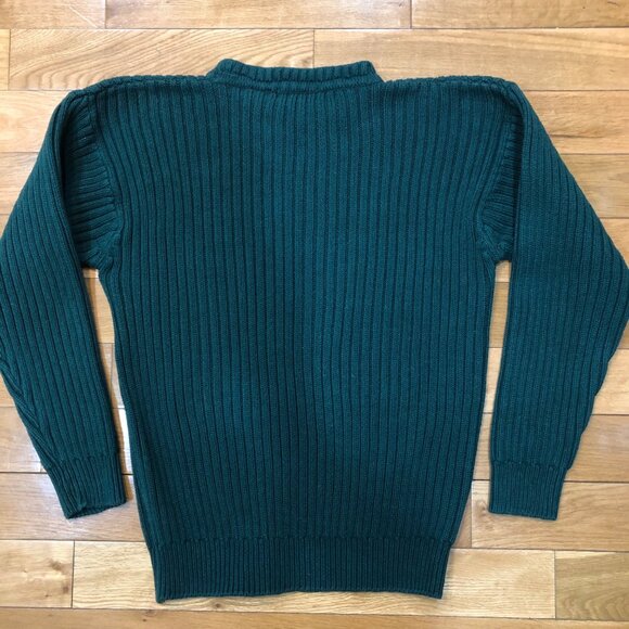 Preswick & Moore Mens Hunter Green Ribbed Knit 100% Cotton Sweater Size M - Picture 2 of 6